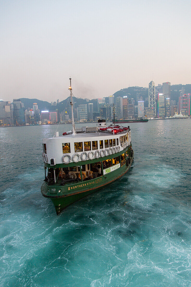 ferry terminal, pier, Star Ferry, landmark, city lights, public transport, water, dusk, twilight, passenger boat, Victoria Harbour, Hong Kong, China, Asia