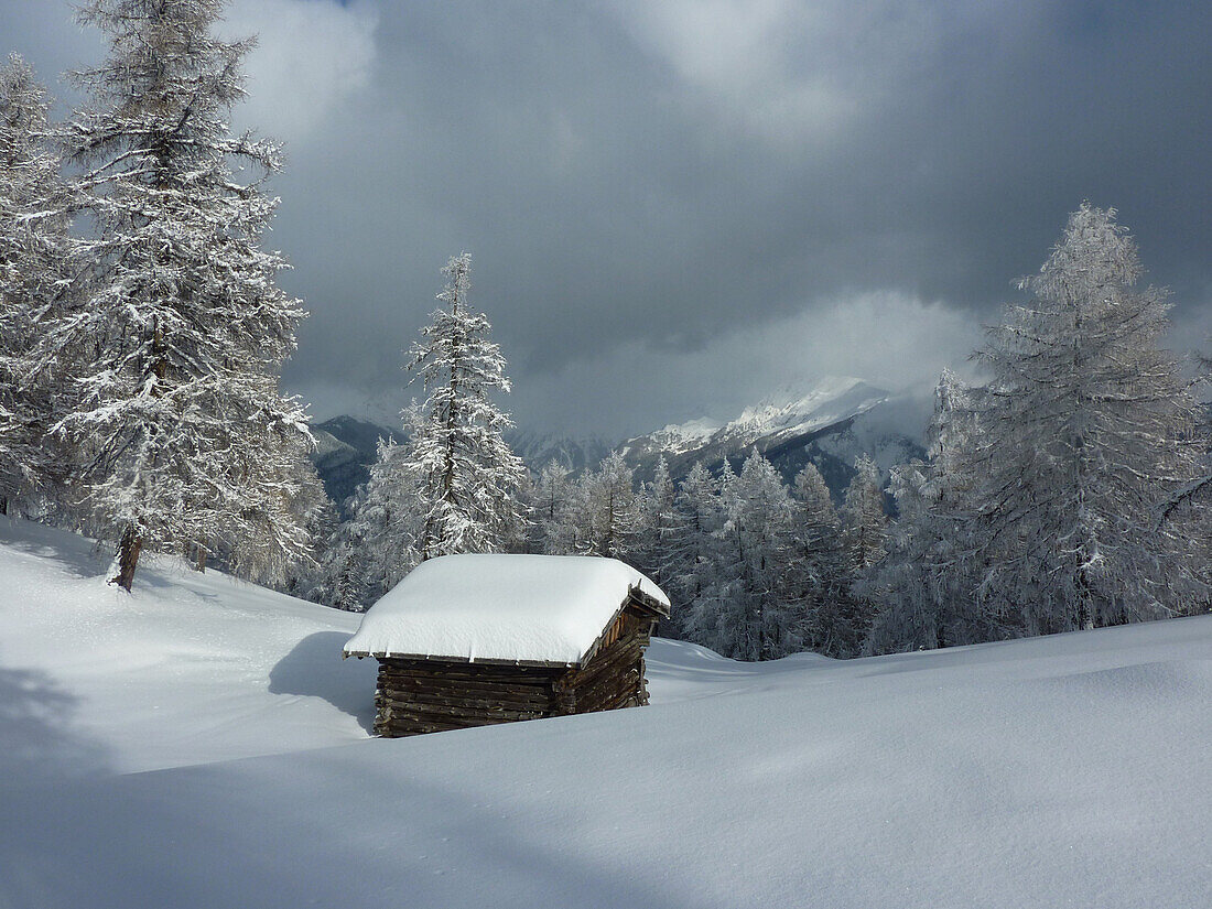 Ascend to Noesslach Joch, View to Tuxer Alps, Tyrol, Austria