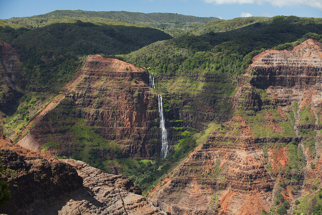 Waipoo Falls in Waimea Canyon, at Kokee State Park, Kauai, Hawaii, United States of America