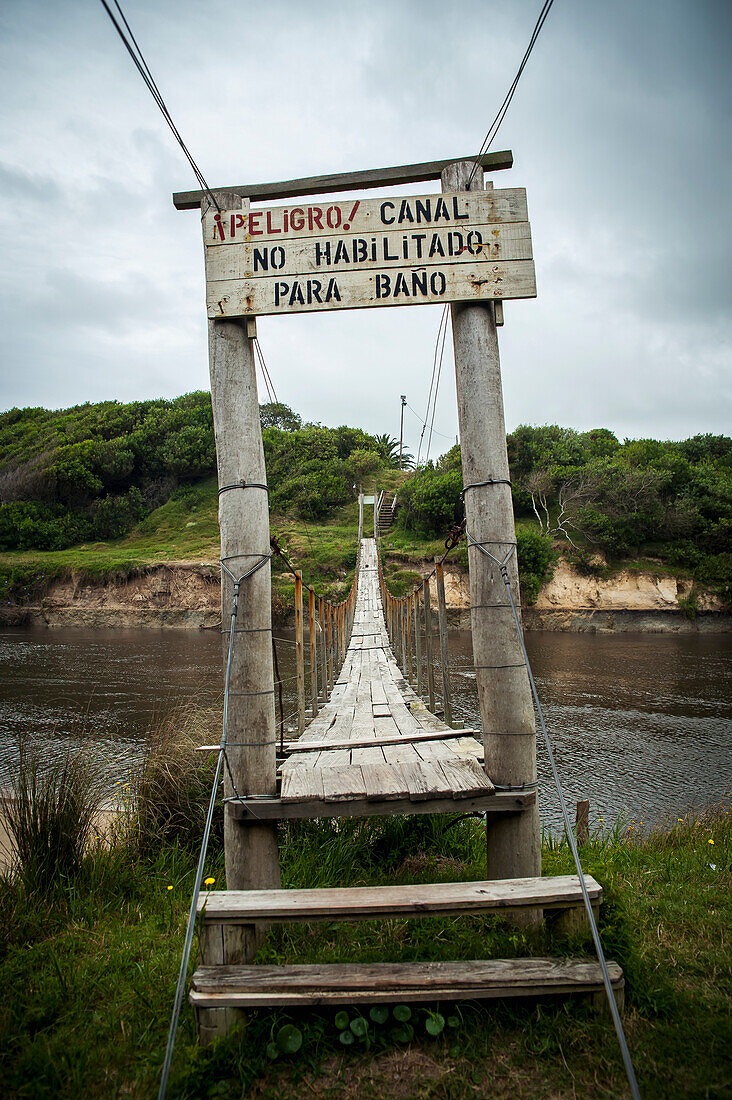 Suspension bridge, Punta del Diablo, Uruguay