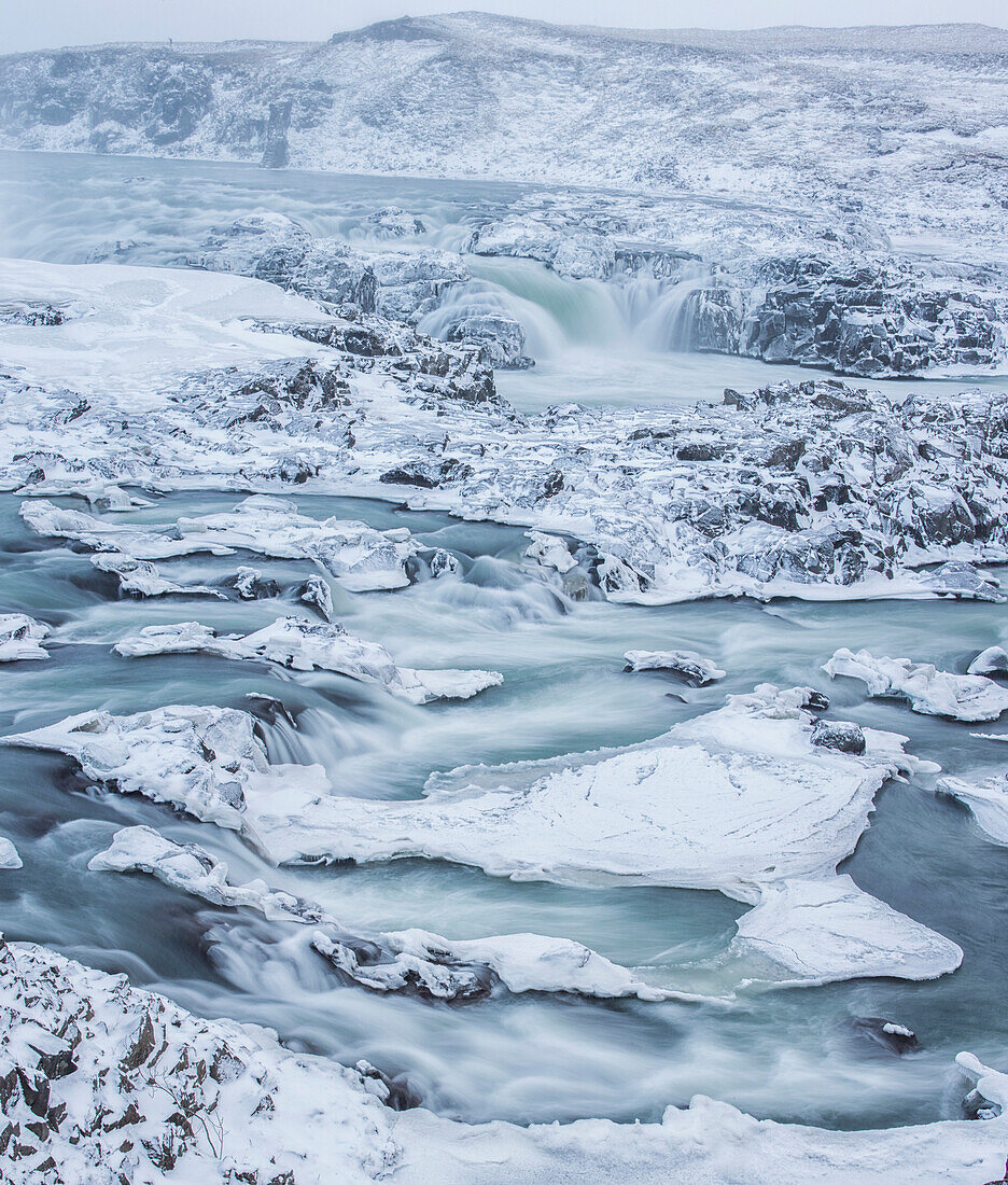 Urrioafoss, a waterfall in southern Iceland lies just off the Ring Road, Iceland