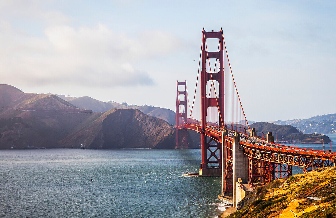 View of the Golden Gate Bridge from Fort Point, San Francisco, California, United States of America