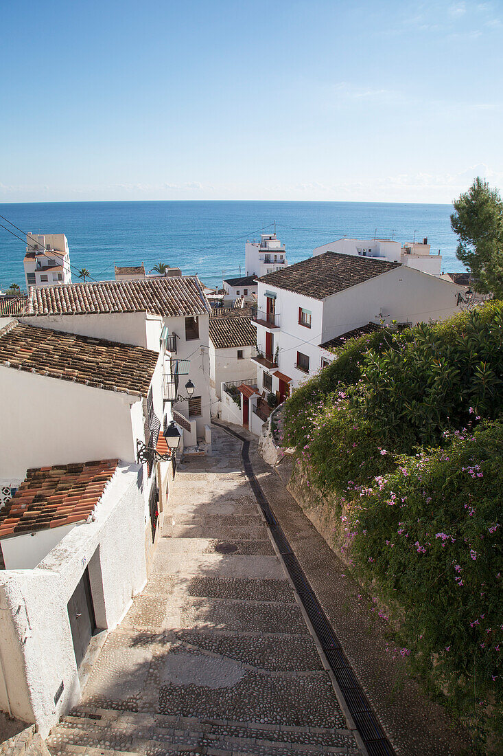 White houses with a view of the mediterranean, Altea, Spain