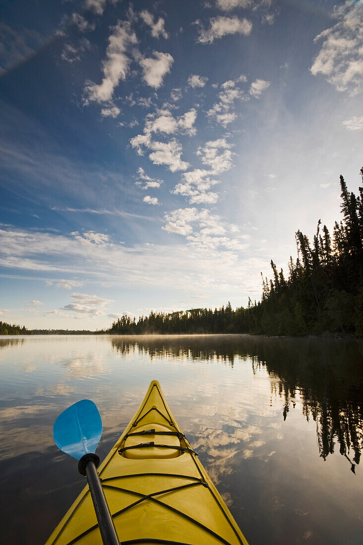 Kayaking on Little Deer Lake in Lac La Ronge Provincial Park, Saskatchewan, Canada