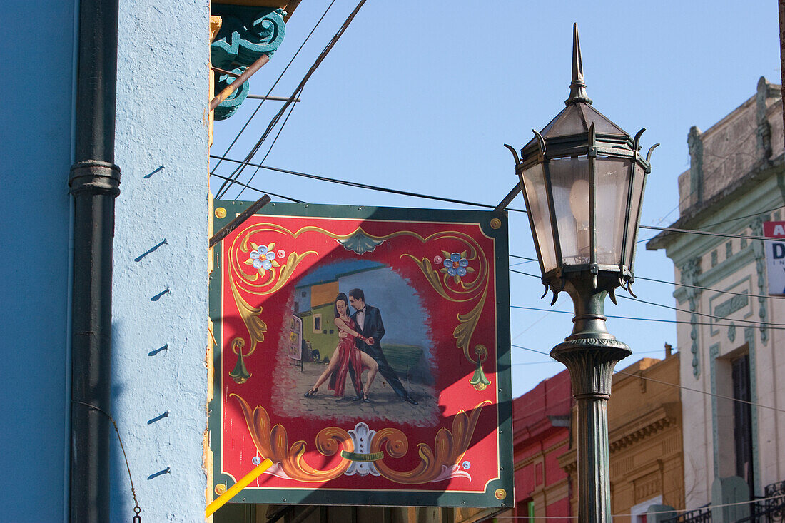 Tango Banner In Barrio La Boca, Buenos Aires, Capital Federal, Argentina