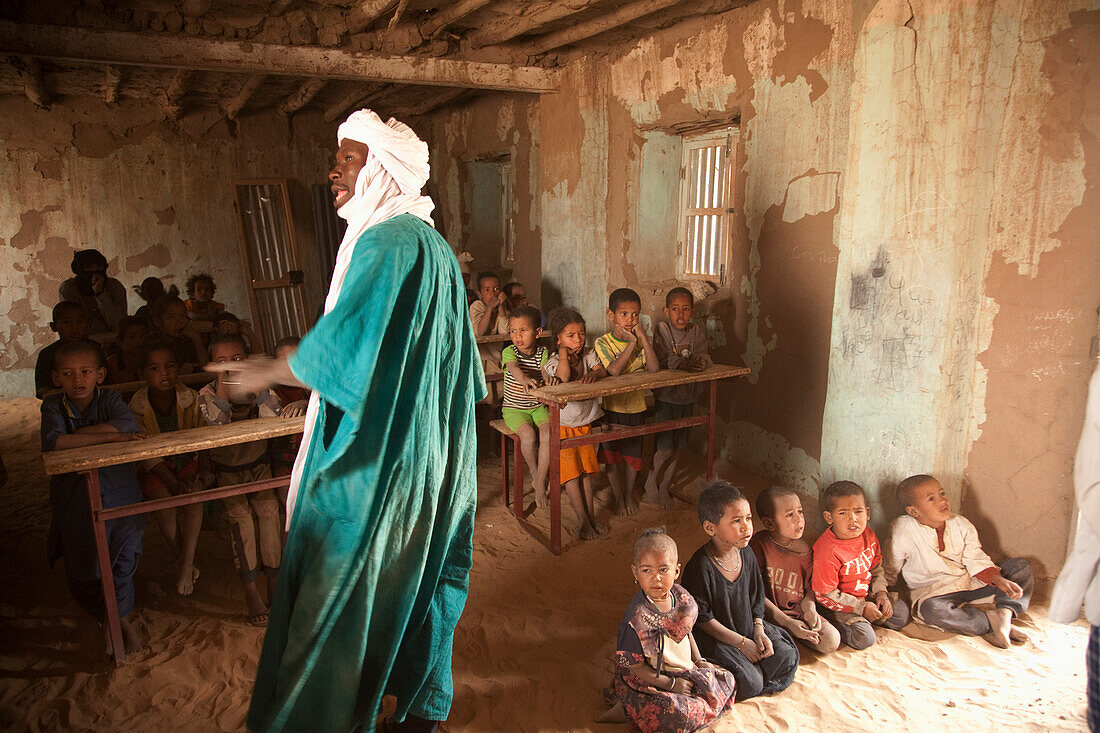 Tuareg teacher in a primary school in Tiriken, Mali
