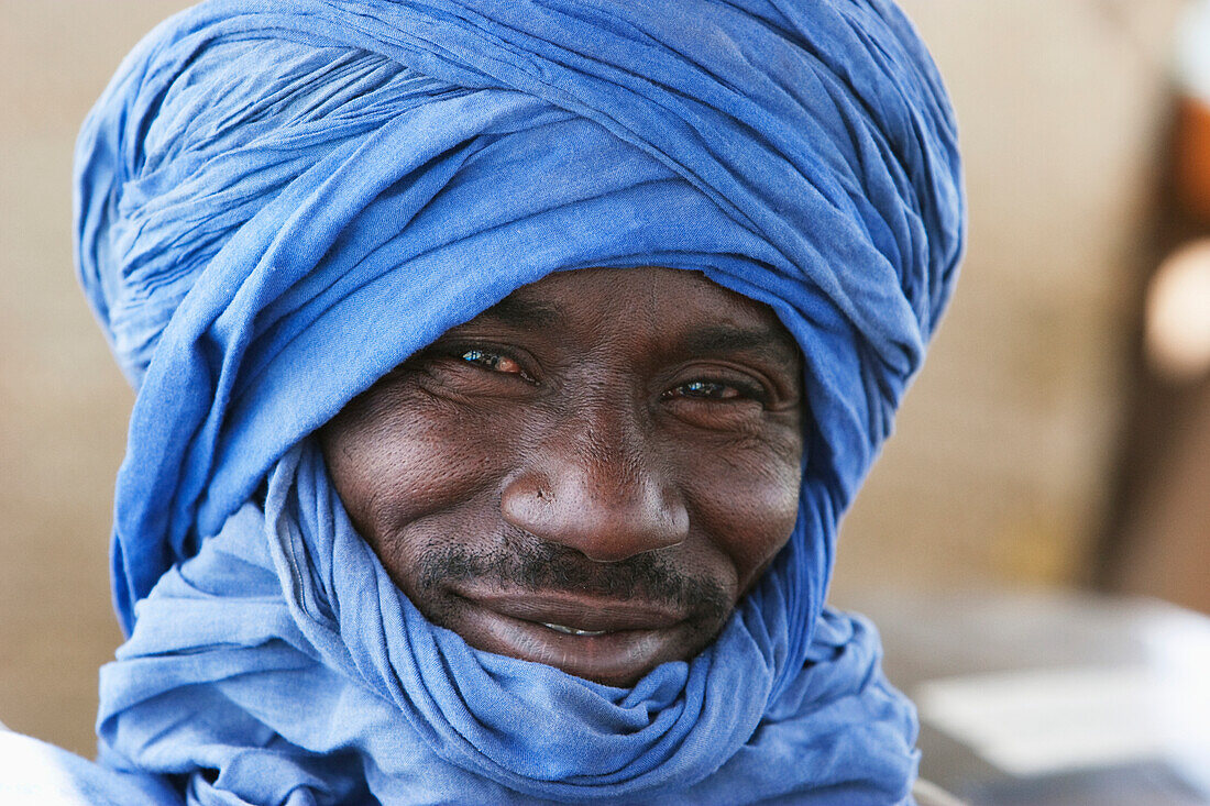 Portrait of a happy mid-adult man in turban, Mali