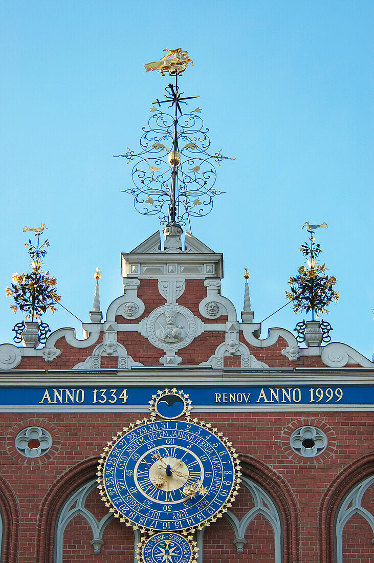 Clock Of The House Of The Blackheads, Riga, Latvia