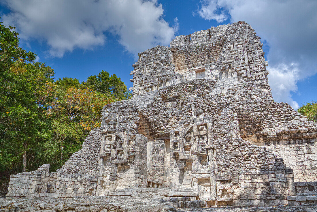 Structure XX, Chicanna, Mayan archaeological site, mixture of Chenes and Rio Bec styles, Late Classic Period, Campeche, Mexico, North America