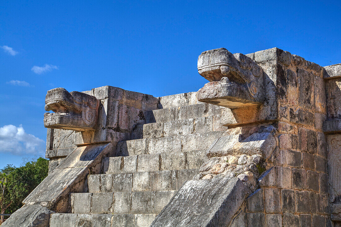 Platform of the Eagles and Jaguars, Chichen Itza, UNESCO World Heritage Site, Yucatan, Mexico, North America