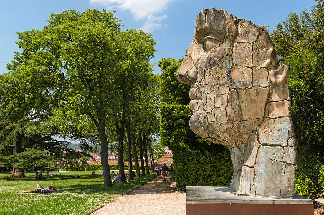 The Monumental Head by Igor Mitora in the Boboli Gardens, Florence, Tuscany, Italy, Europe