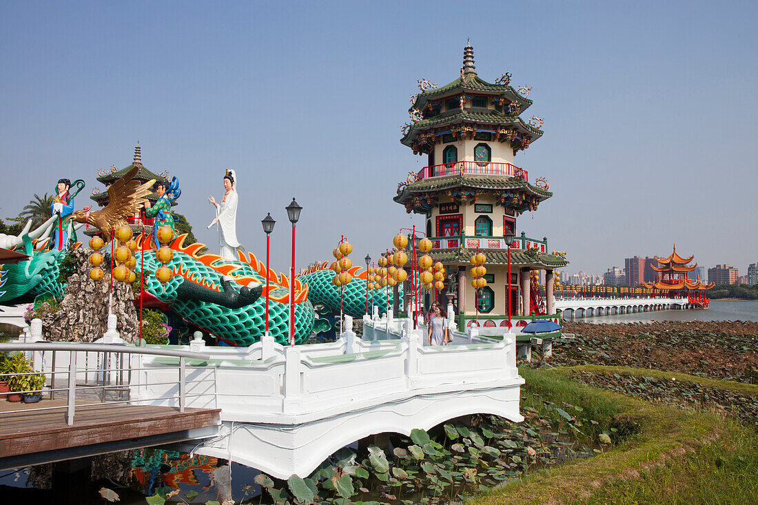 Pagode, Tempel am Lotussee in Kaohsiung, Taiwan, Republik China, Asien