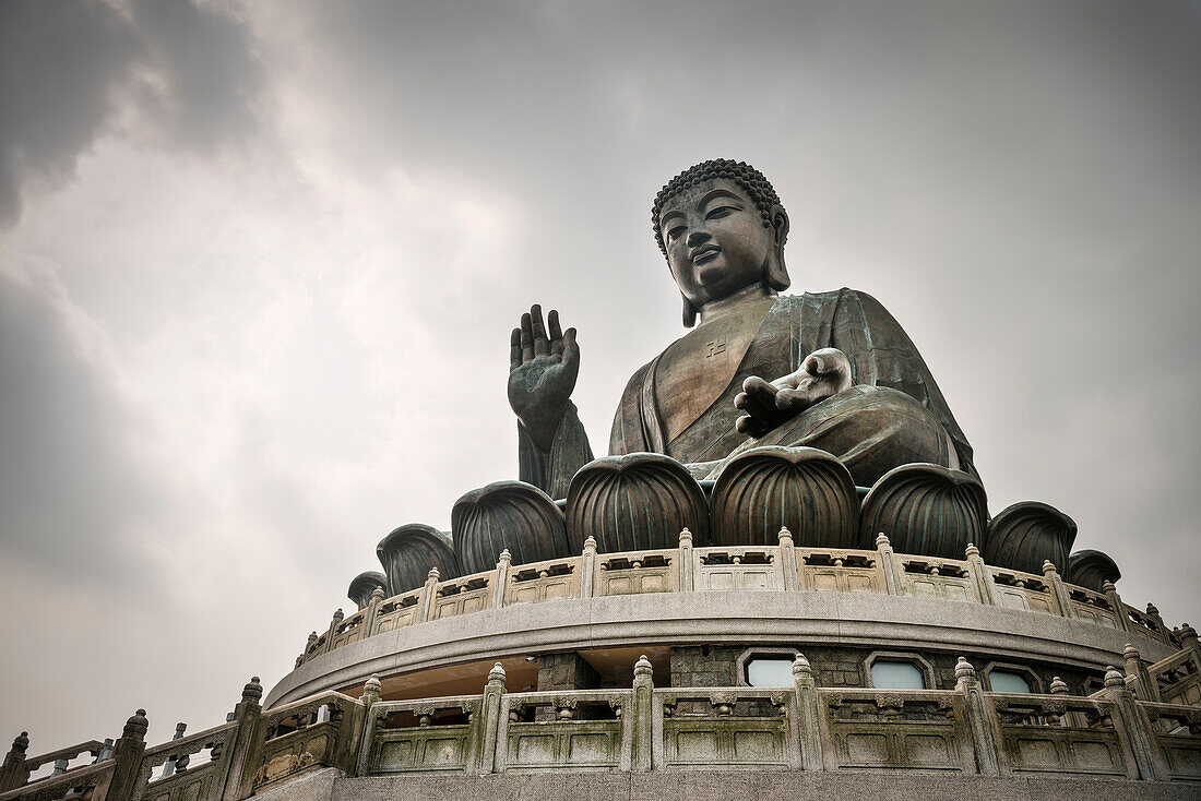 Tian Tan buddha statue around Po Lin Monastry, Lantau Island, Hongkong, China, Asia