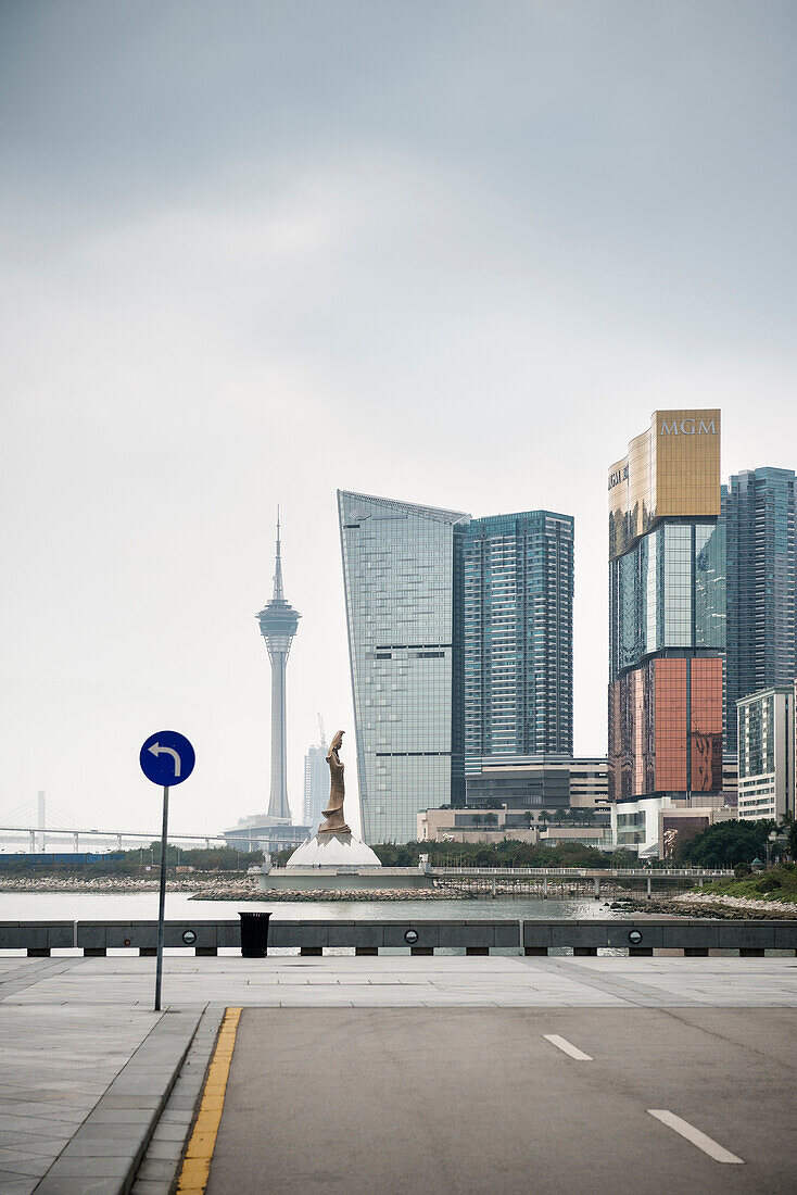 skyline and Macao tower, Macao, China, Asia