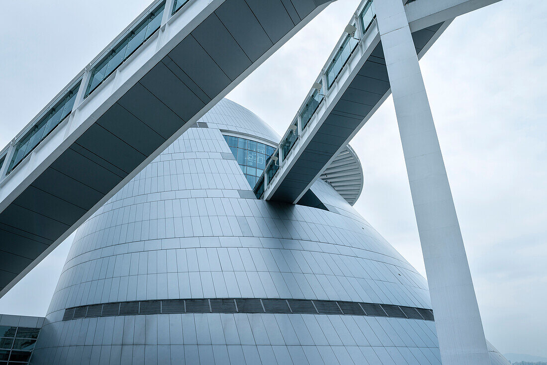 moderne futuristische Architektur des Science Centre, Macau, China, Asien