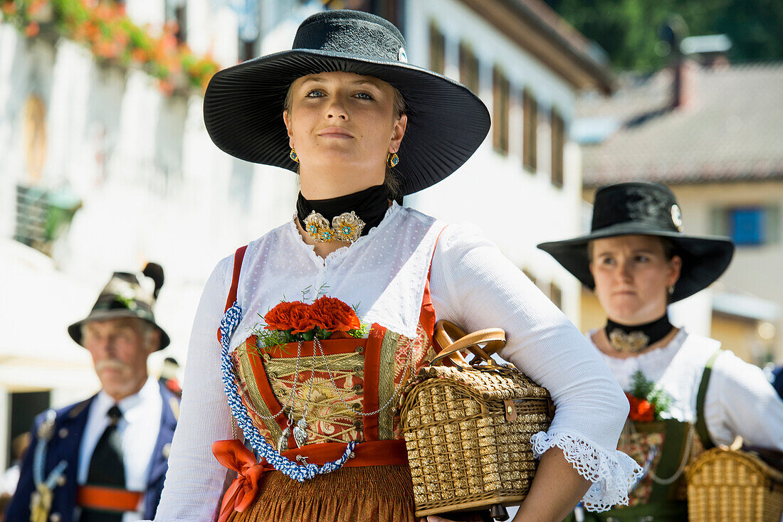 traditional prozession, Garmisch-Partenkirchen, Upper Bavaria, Bavaria, Germany