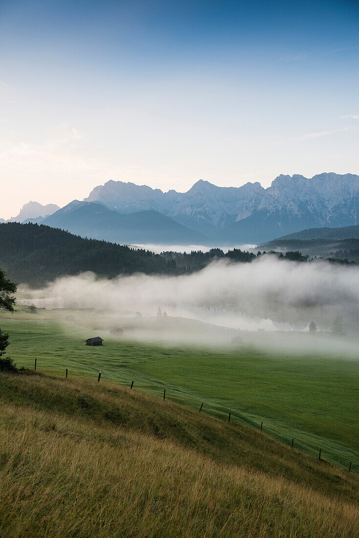 Lake Geroldsee, Wagenbruechsee, Kruen, near Garmisch-Partenkirchen, Upper Bavaria, Bavaria, Germany