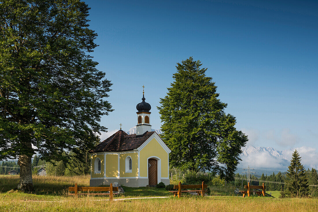 Maria Rast Kapelle, Krün, bei Mittenwald, Oberbayern, Bayern, Deutschland