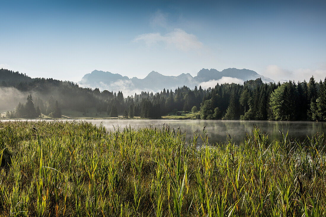 Geroldsee, Wagenbrüchsee, Krün, bei Garmisch-Partenkirchen, Oberbayern, Bayern, Deutschland