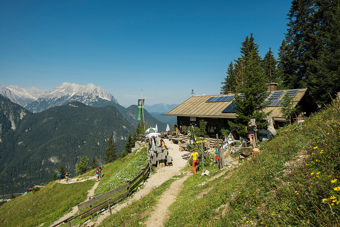 Brunnsteinhütte, Karwendel, bei Mittenwald, Oberbayern, Bayern, Deutschland