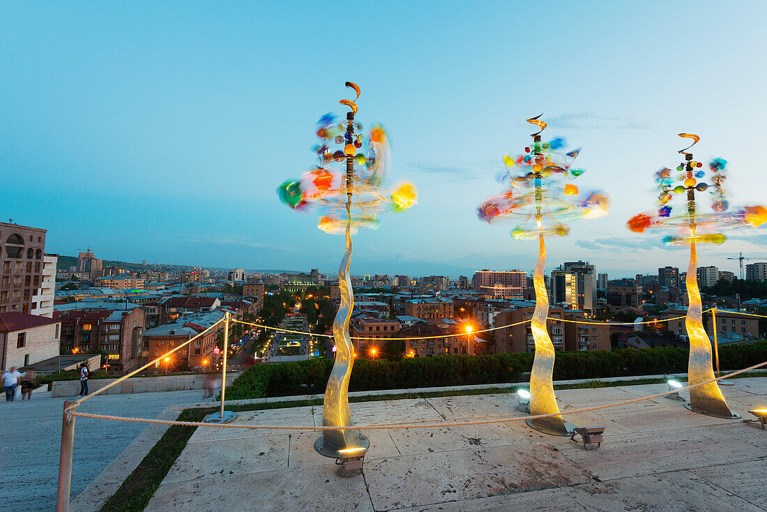 Wind chimes, Art exhibitions at the Cascade, Yerevan, Armenia, Caucasus region, Central Asia, Asia