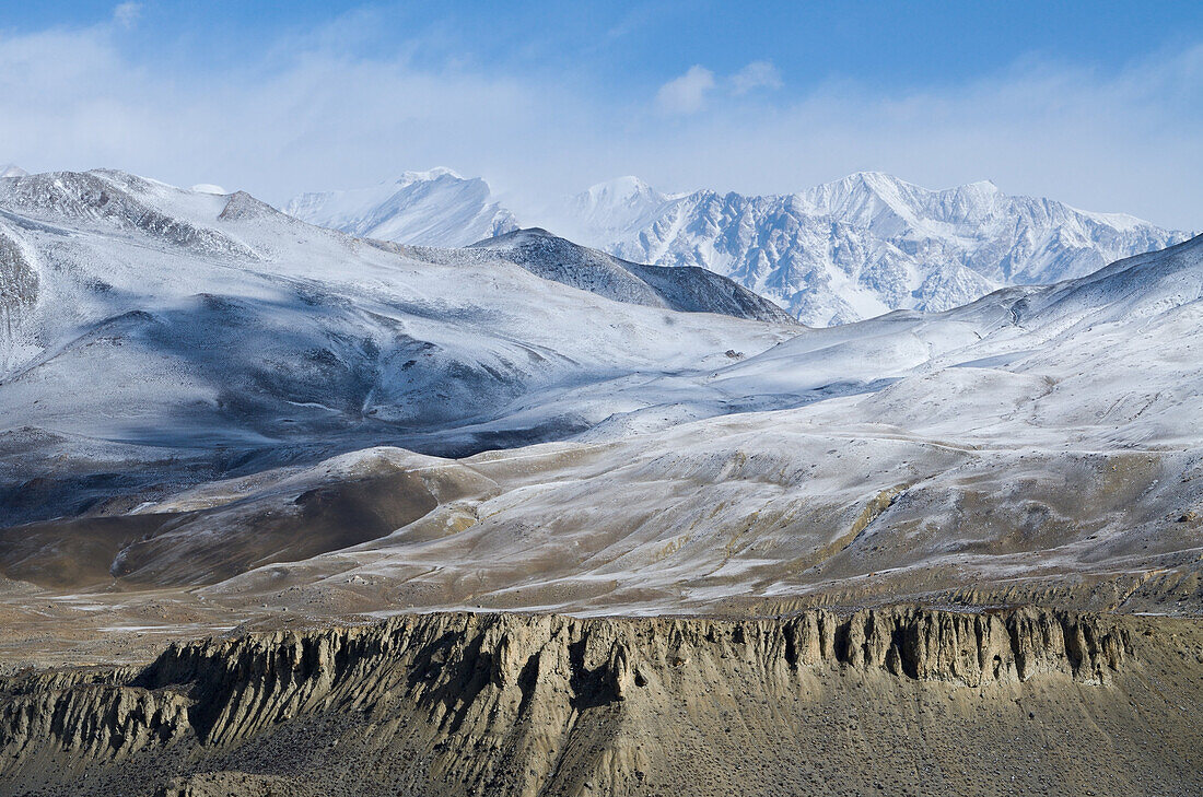 Blick vom Muktinath-Tal Richtung Purkung Himal, Mustang, Nepal, Himalaya, Asien