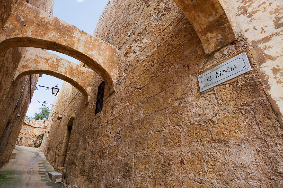 Arches Over A Street In The Citadel, Victoria Rabat, Gozo Island, Malta