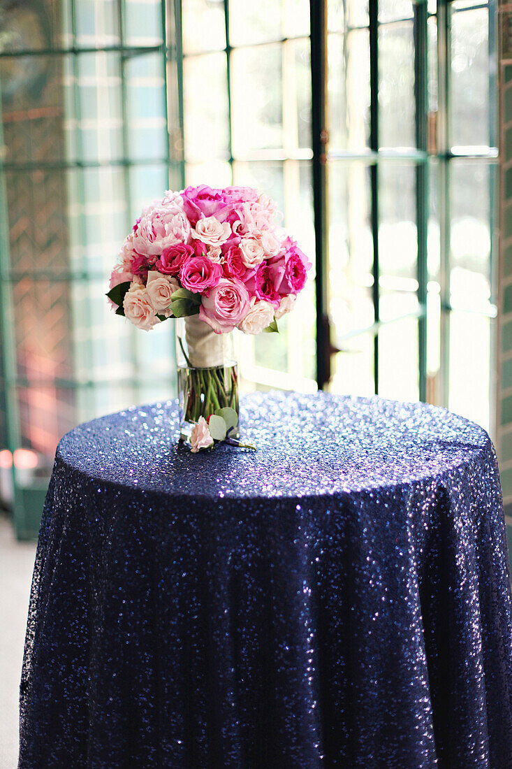 Bouquet of flowers on party table