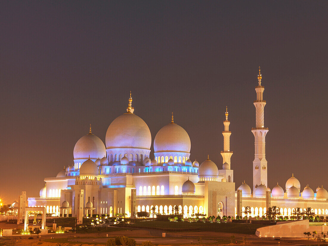 Ornate domed building and spires, Abu Dhabi, Abu Dhabi Emirate, United Arab Emirates