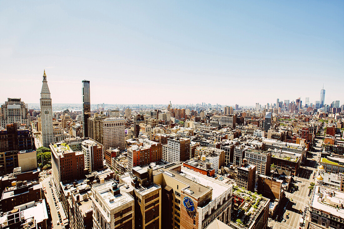 Aerial view of New York cityscape, New York, United States