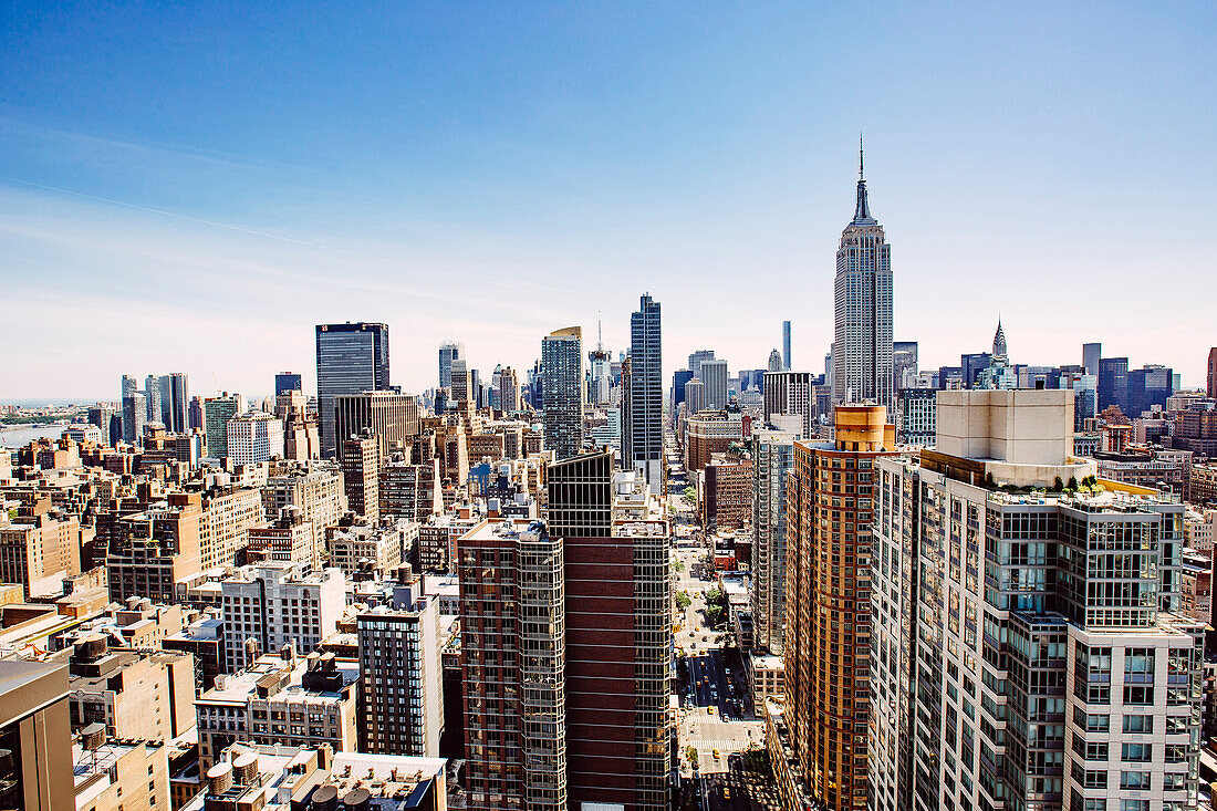 Aerial view of New York cityscape, New York, United States