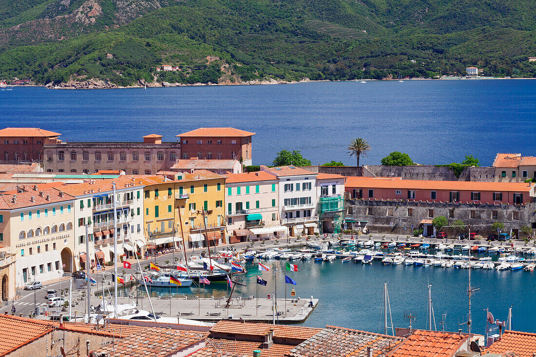 Old town and harbour, Portoferraio, Island of Elba, Livorno Province, Tuscany, Italy, Europe