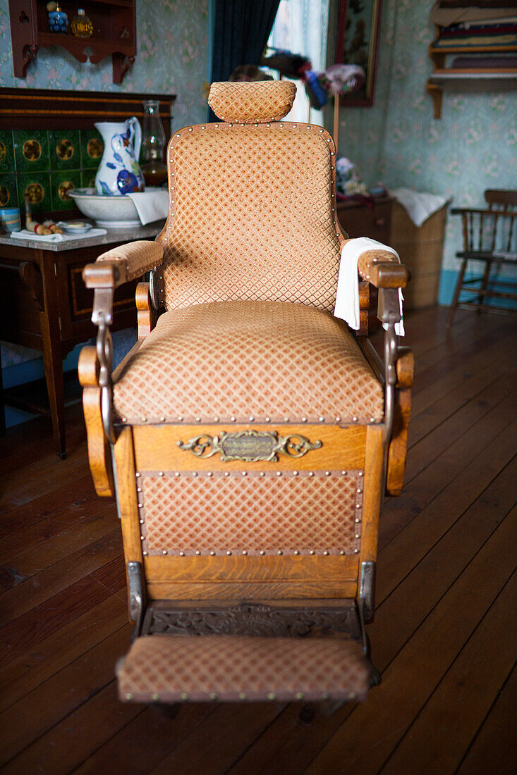 Antique barber's chair.