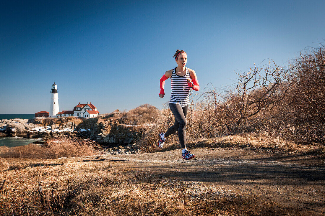 young fit woman runner training