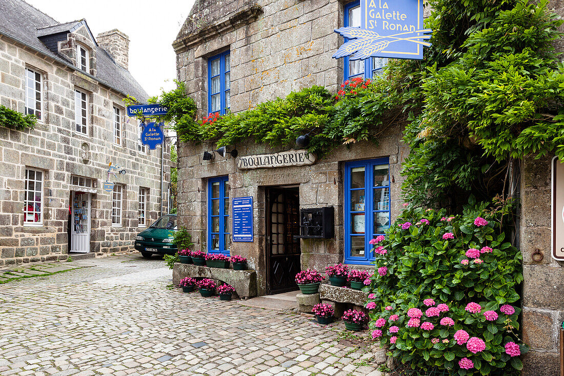 Altes Dorf Locronan, Boulangerie, Bäckerei, Finistère, Châteaulin, Bretagne, Frankreich