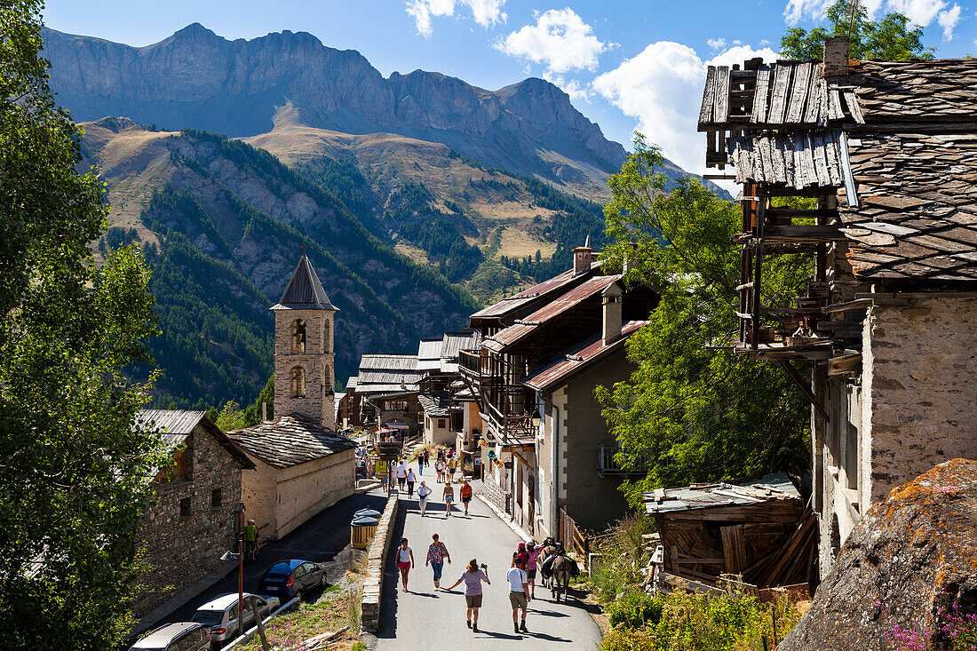 Saint Veran, eines der schönsten Dörfer Frankreichs, Guillestre, Gemeinde Queyras, Region Provence-Alpes-Côte d'Azur, Hautes-Alpes, Frankreich