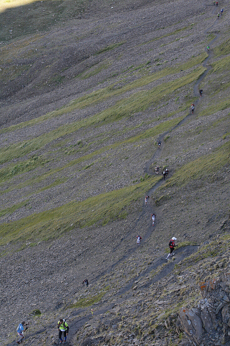 Runners during the UTMB (Ultra Trail du Mont-Blanc)