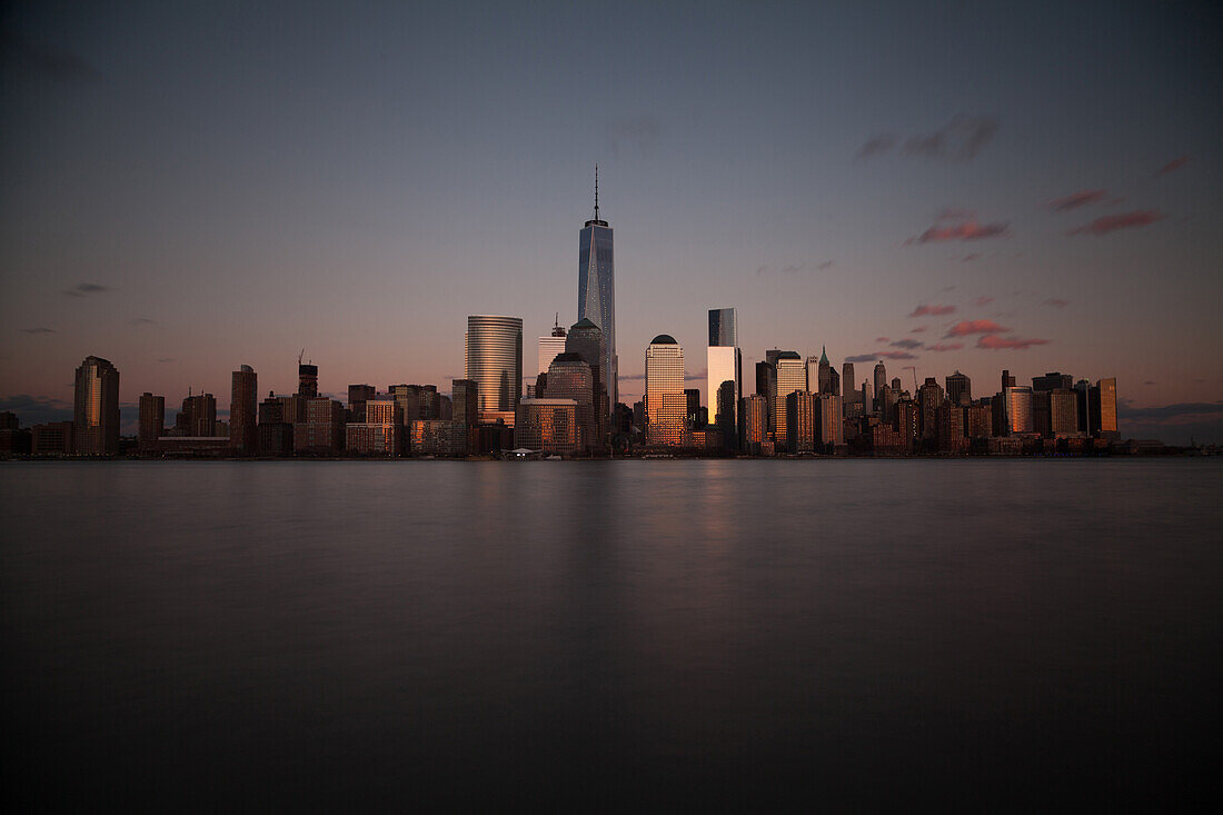 Hudson River, View to Downtown, new World Trade Center, World Financial Center, Manhattan, New York, USA