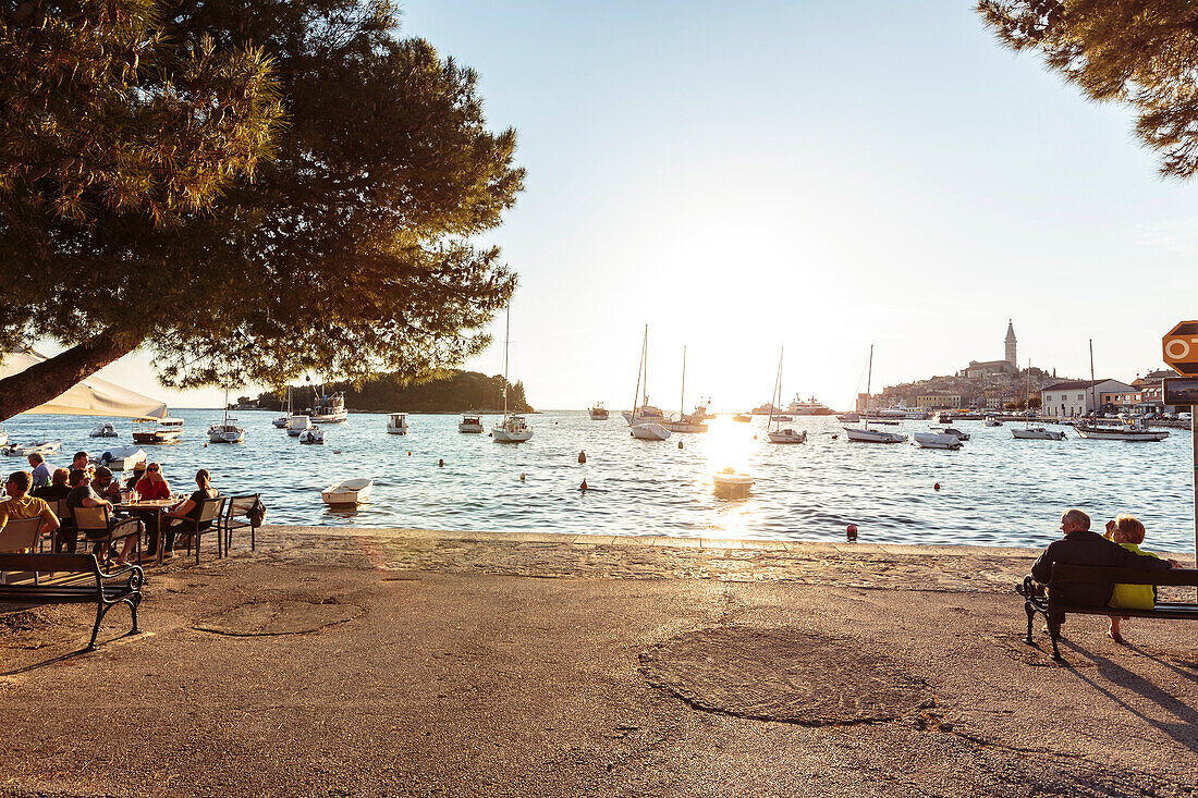 Harbor walk in Rovinj, Istria, Croatia