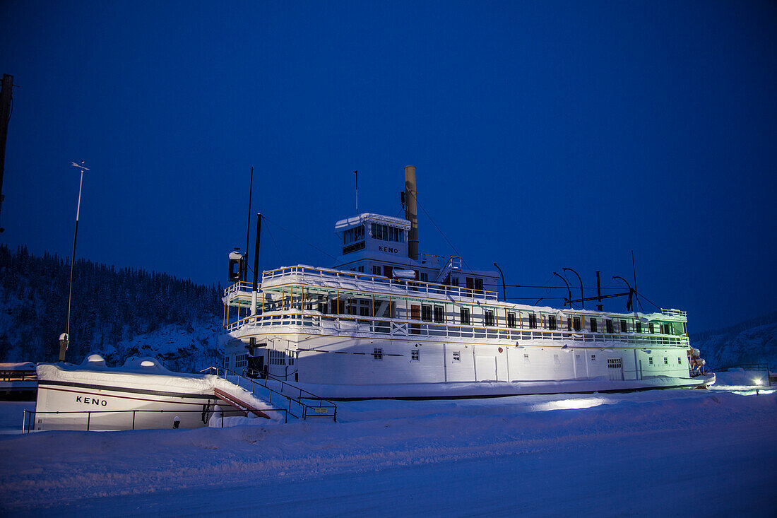 SS-Keno, ein  historisches Sternwheel Paddel - Dampfschiff, Dawson City, Yukon, Yukon-Territorium, Kanada