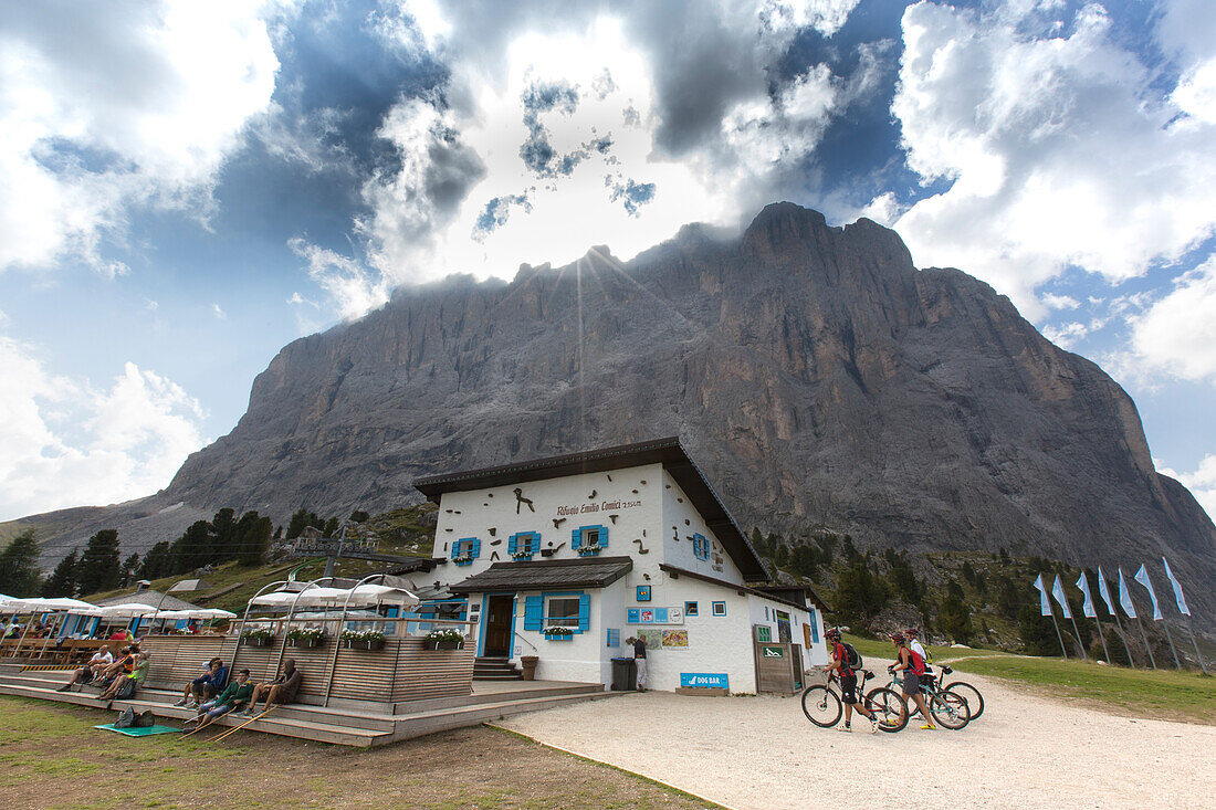 Emilio Comici hut at Langkofel, Trentino, South Tyrol, Italy