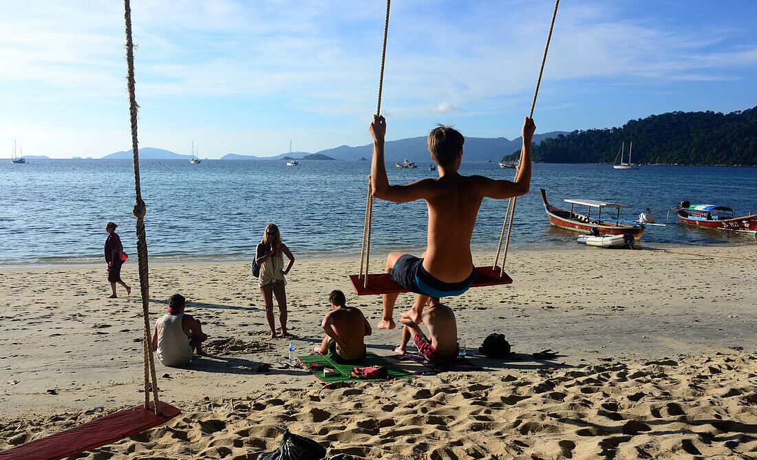 Sunsetbeach,island of Lipe, Andaman Sea, South-Thailand, Thailand, Asia