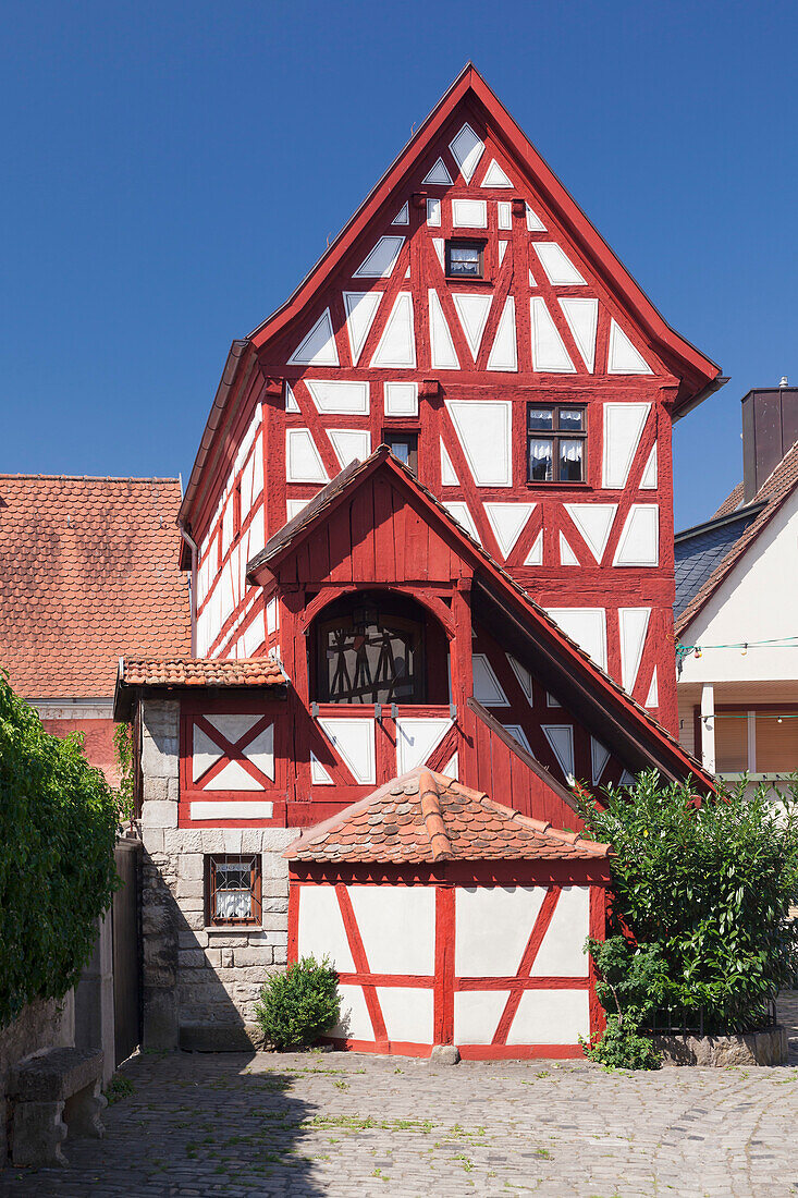 Old Bureau of Standards, Wine village of Sommerhausen, Mainfranken, Lower Franconia, Bavaria, Germany, Europe