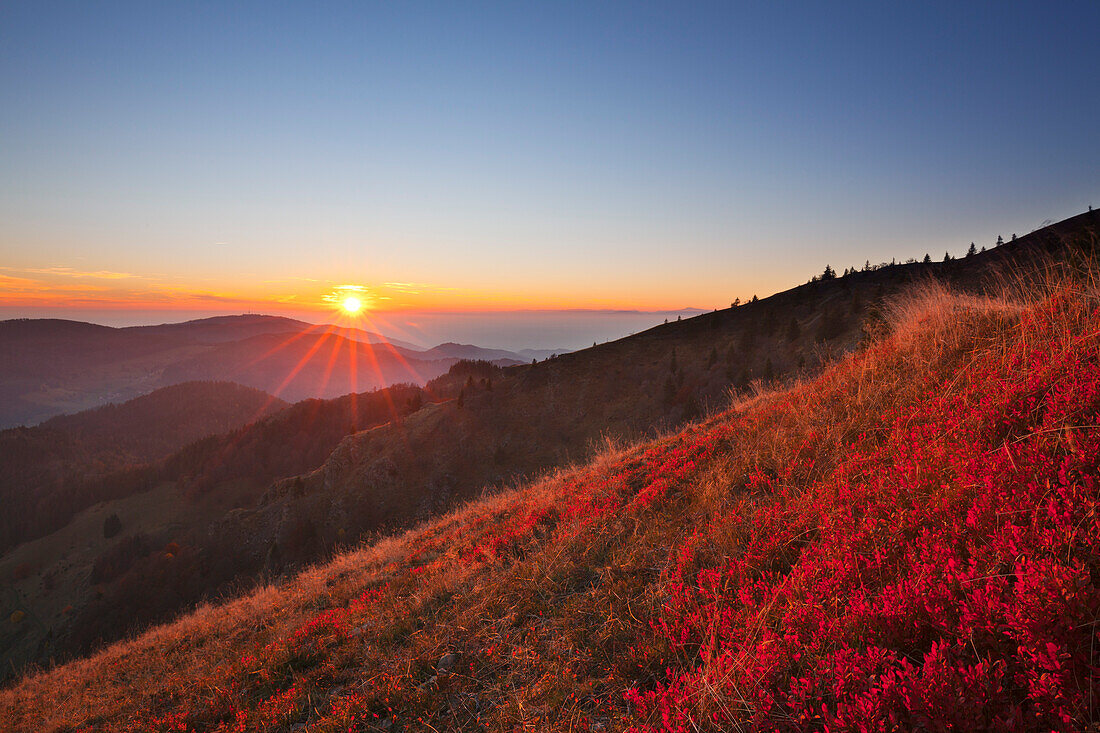 View from Belchen to Blauen, Black Forest, Baden-Wuerttemberg, Germany