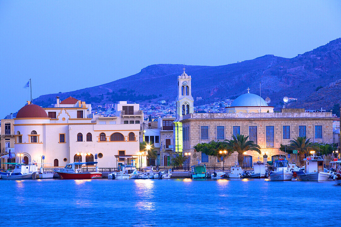 Harbour at Pothia, Kalymnos, Dodecanese, Greek Islands, Greece, Europe