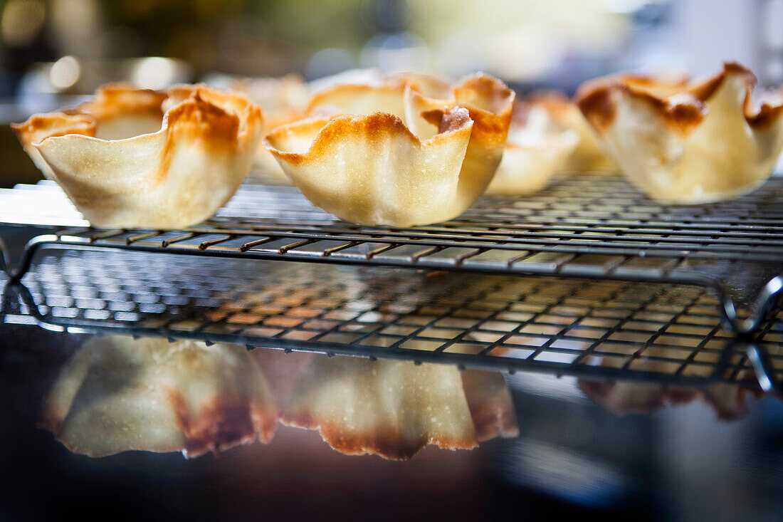 Baked Tuiles on Cooling Rack