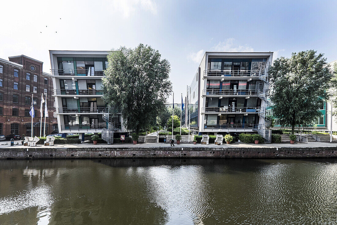 Moderne Büros und Architektur in Hamburg Harburg, Norddeutschland, Deutschland