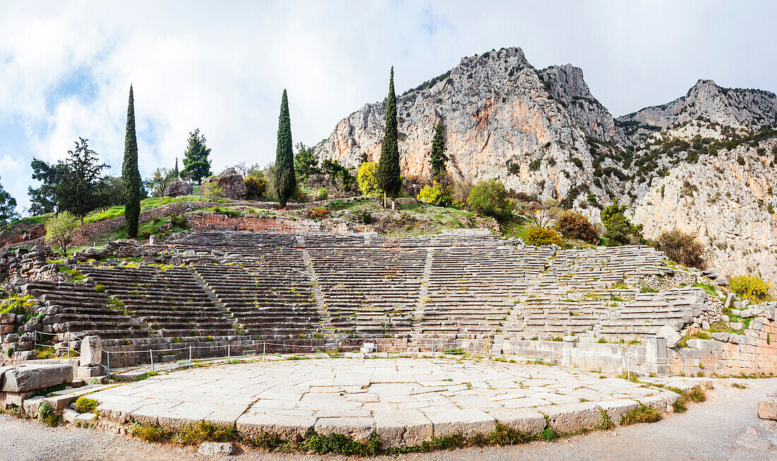 Ruins of Delphi Theatre, Delphi, Greece