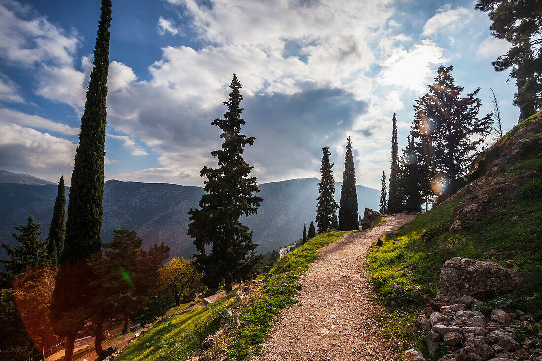 Walking path on Mount Parnassus, Delphi, Greece