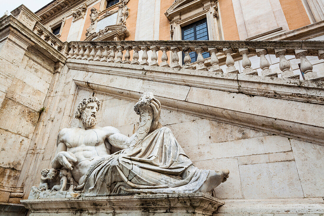 River god with horn of plenty, Piazza del Campidoglio, Rome, Italy
